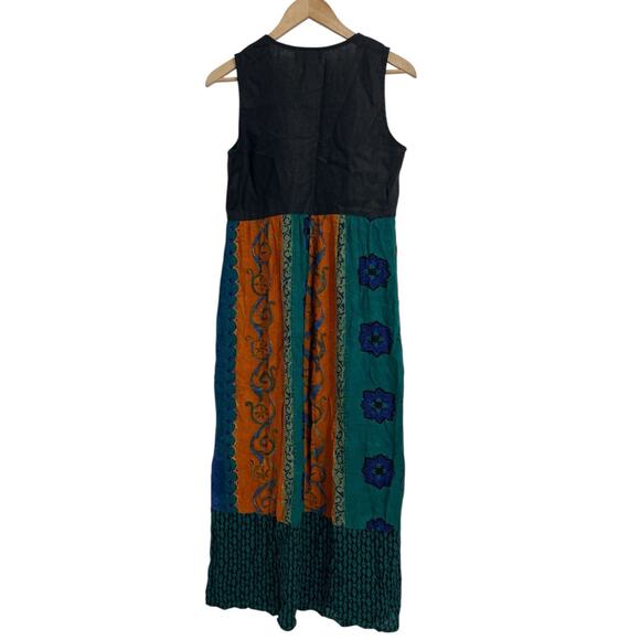San Tropez West Boho Art To Wear Button Front Maxi Dress 6 Boho Festival Sz 6 - Picture 2 of 3